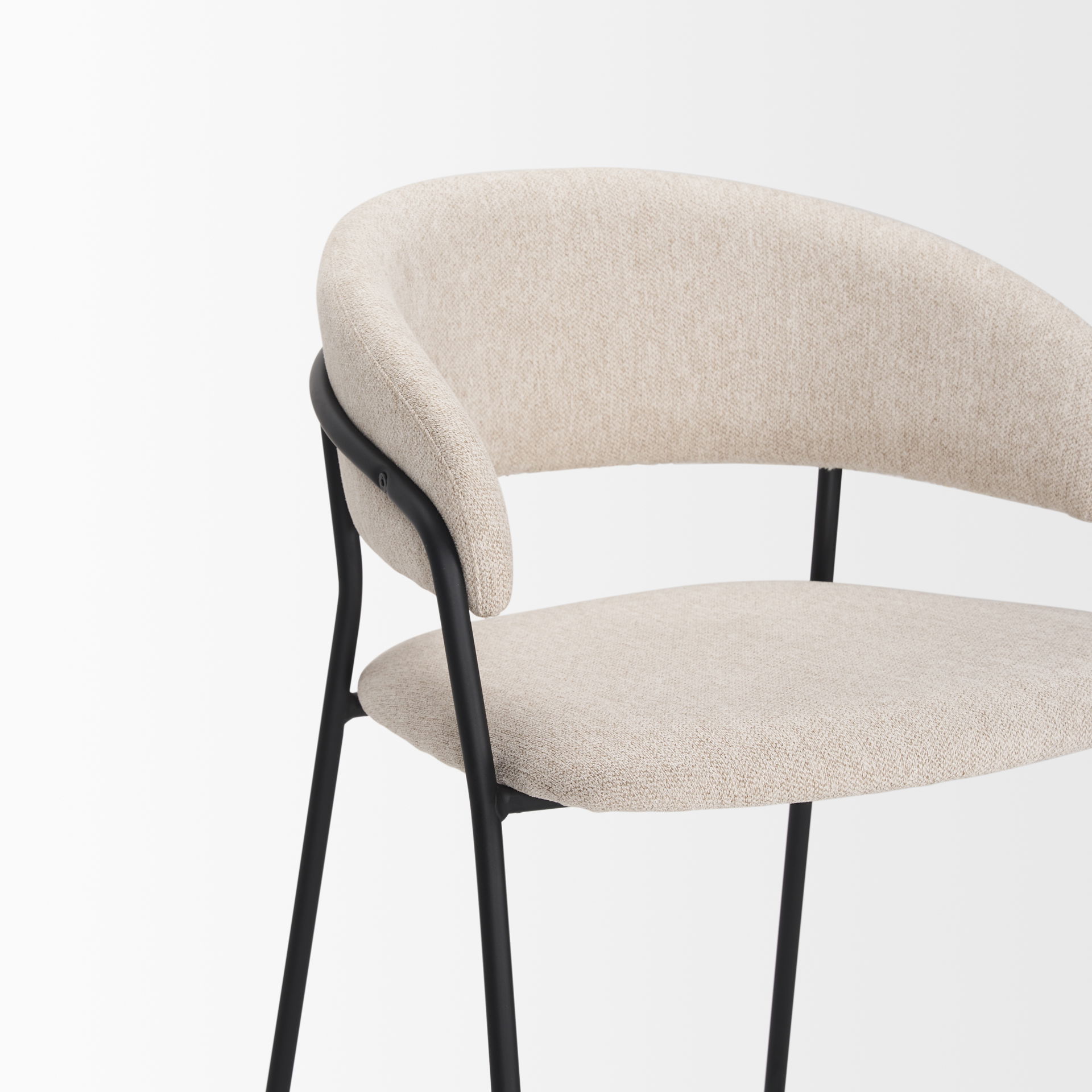 Carolyn Counter Stool with Oatmeal Fabric & Matte Black Metal large image 