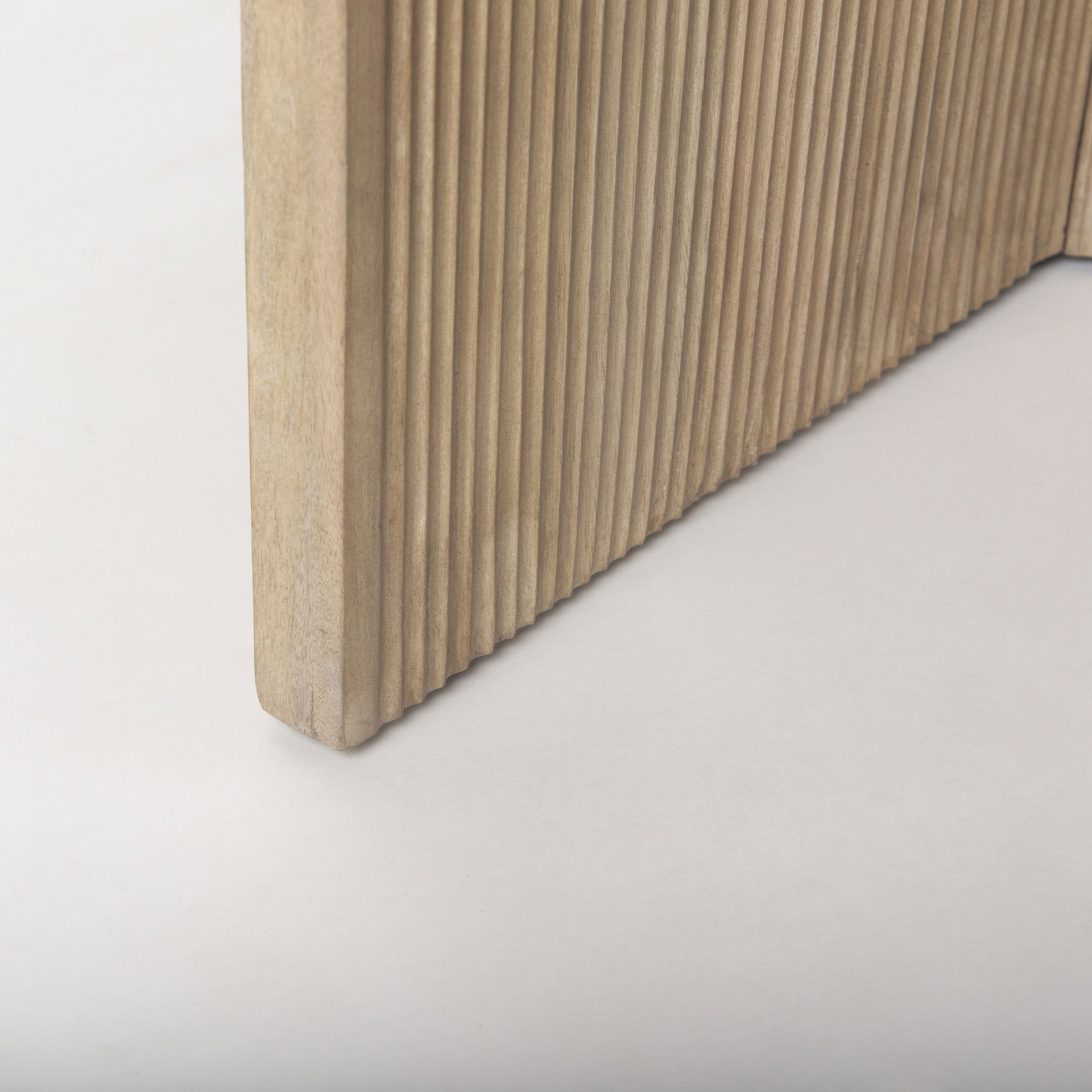 Enzo Marble Tabletop with Fluted Light Wood Base Foyer Accent Table, Side & End Table by Mercana, 32" length x 32" width x 29" height View 7