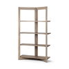 Turnbull I 42L x 16W x 72H Light Brown Wood Four Shelf Shelving Unit, Shelving & Bookcase by Mercana, 42" length x 16" width x 72" height thumbnail 1