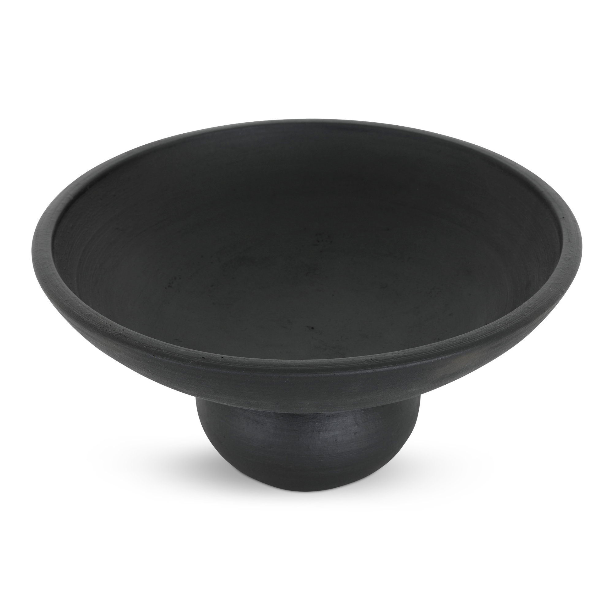 Asha Decorative Bowl Black Terracotta, by Moe's Home, 13" width x 6.5" height x 13" depth View 2