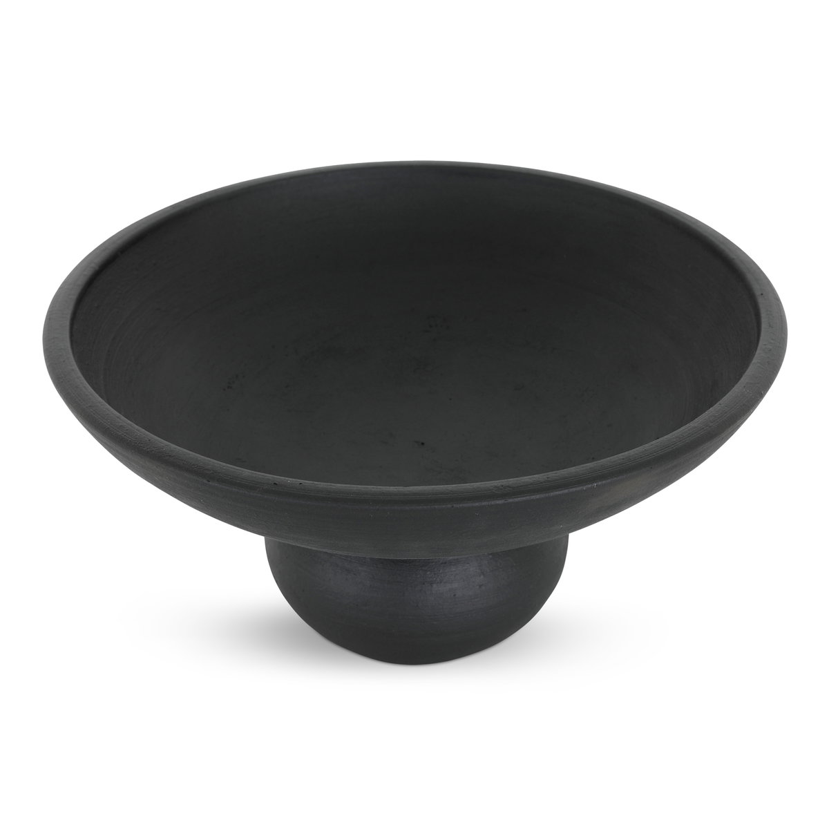 Asha Decorative Bowl Black Terracotta, by Moe's Home, 13" width x 6.5" height x 13" depth View 2
