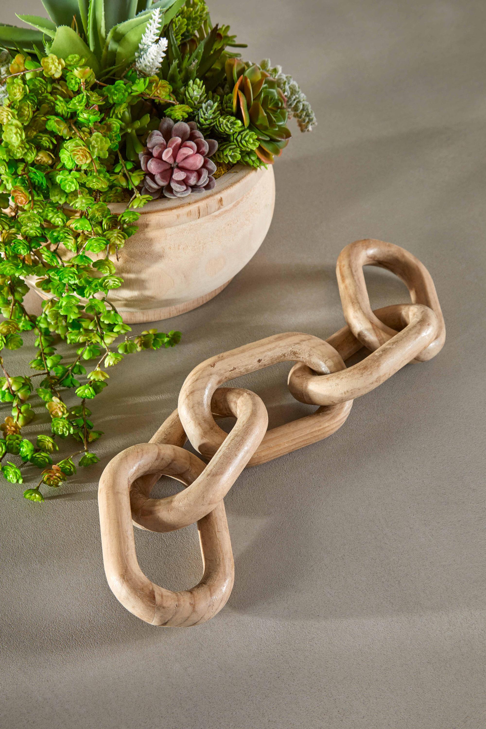 Cinq Wood Link, Decor by Essentials for Living, 20" width x 3.75" height x 1" depth View 4