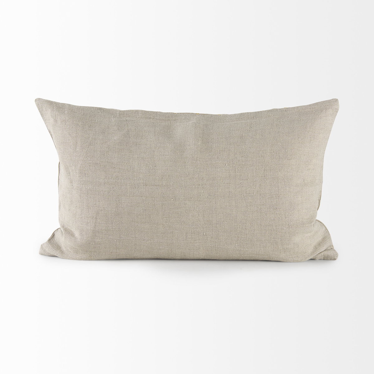 Danika  Beige and Gold Fabric Decorative Pillow Cover, by Mercana, 13" length x 21" width x 0.2" height View 5