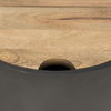Eclipse Gunmetal Gray Drum Base with Brown Wood Top End/Side Table thumbnail 7