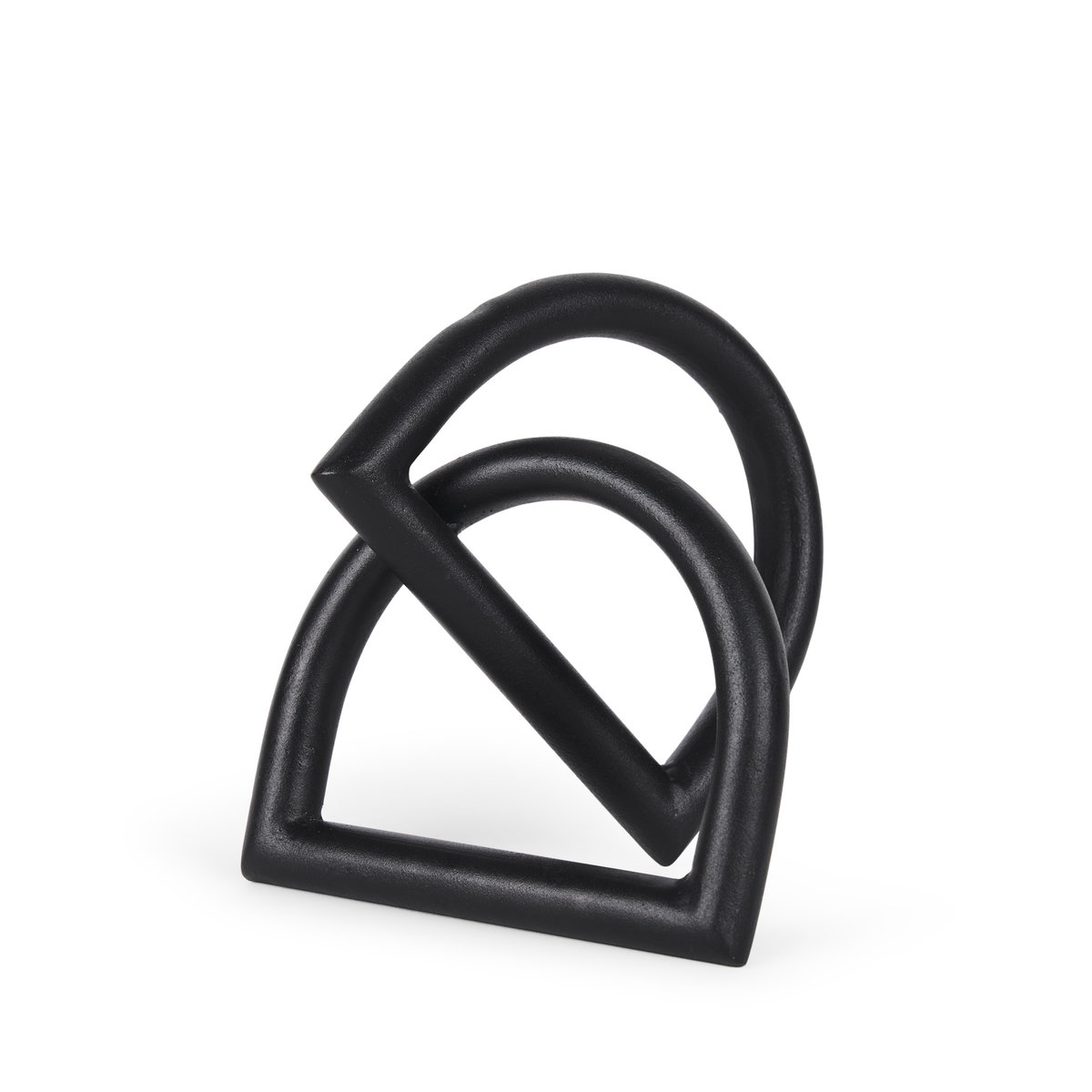 Locke Small Matte Black Metal Decorative Object, by Mercana, 5.12" length x 4.72" width x 5.31" height View 1