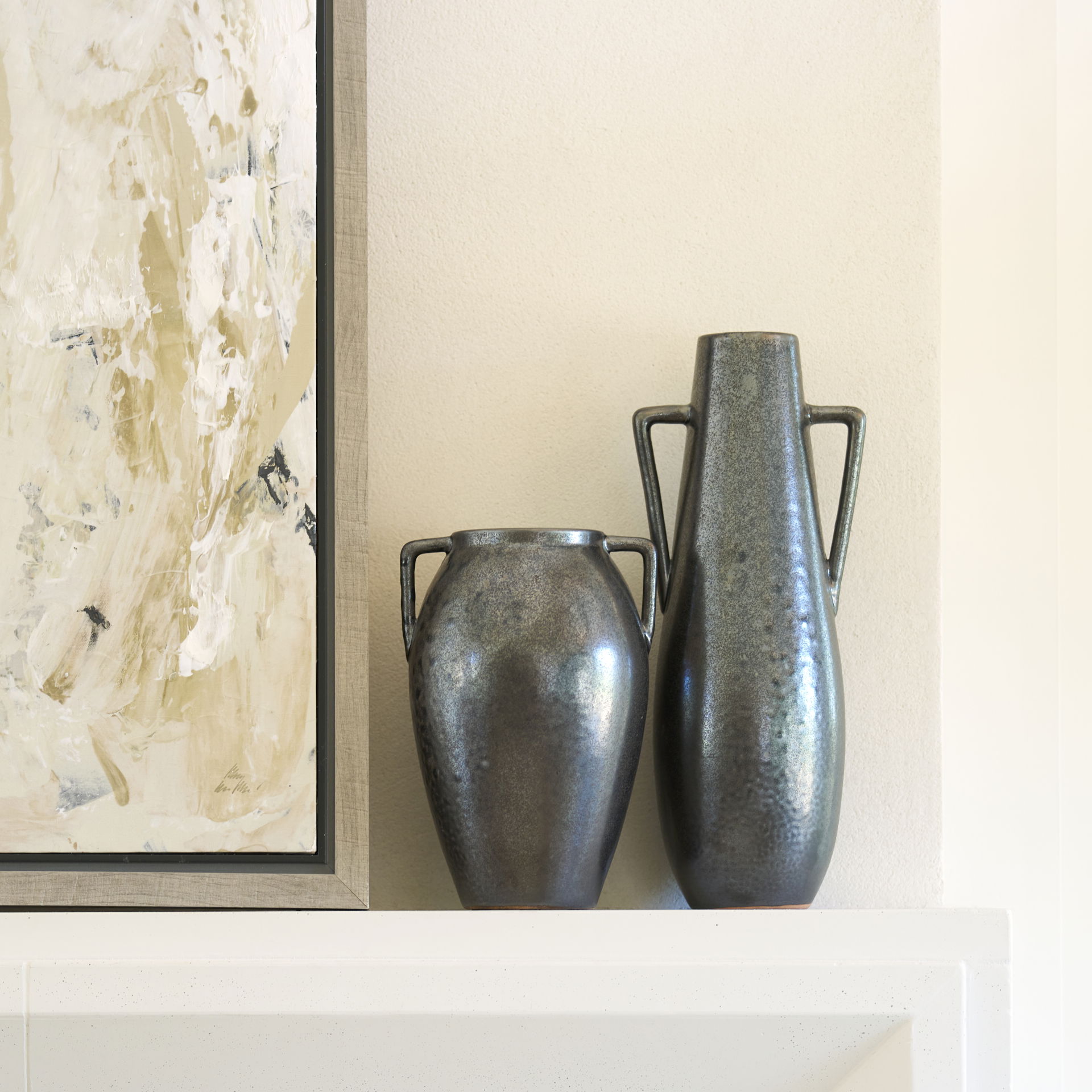 Kora Medium Dark Metallic Double Ear Vase large image 