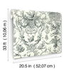 Old World Toile Black & White Wallpaper, by York Wall, 33' length x 1'8.5" width x 0.02" depth thumbnail 4