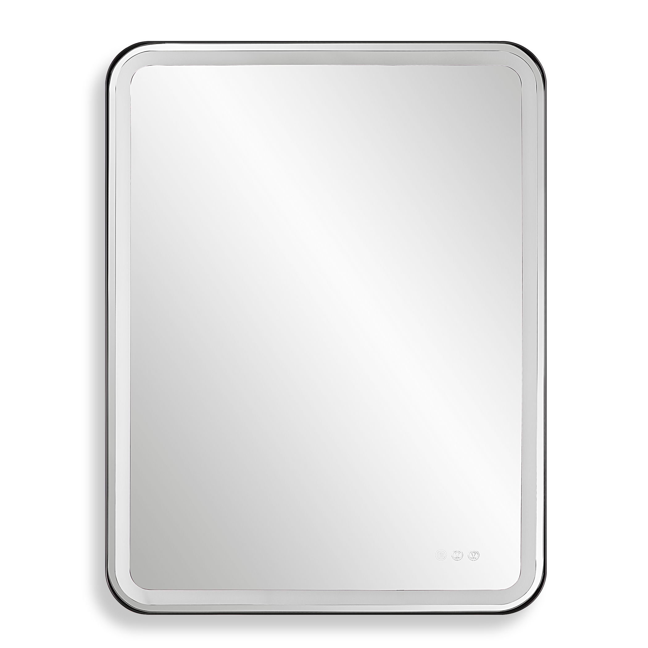 Crofton Lighted Black Large Mirror large image 