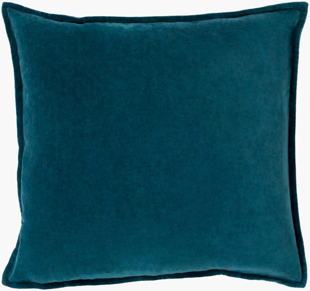 Cotton Velvet Lumbar Pillow Down, Decorative Pillow by Surya, 13" length x 19" width