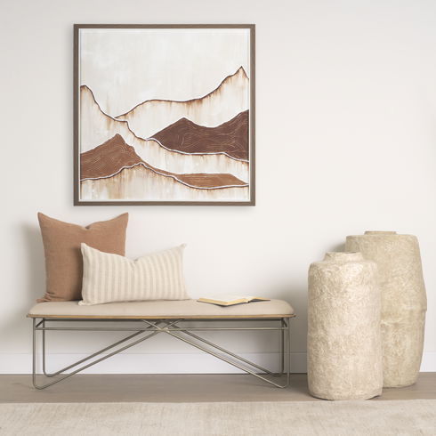 Jace Cream with Beige Stripe Lumbar Decorative Pillow Cover