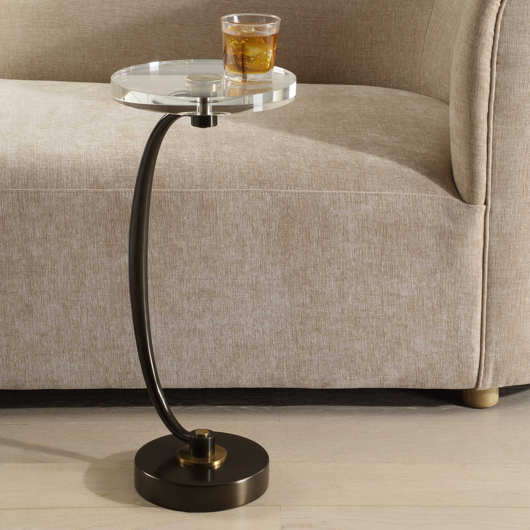 Waveney Bronze Drink Table, Furniture by Uttermost, 11.5" width x 24" height x 11.5" depth View 4