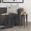 Maggie Textured Silver Nickel Cast Aluminum Metal Accent Table thumbnail 1