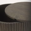 Terra 18L x 18W x 22H Dark Brown Wood Fluted Round Side Table thumbnail 6