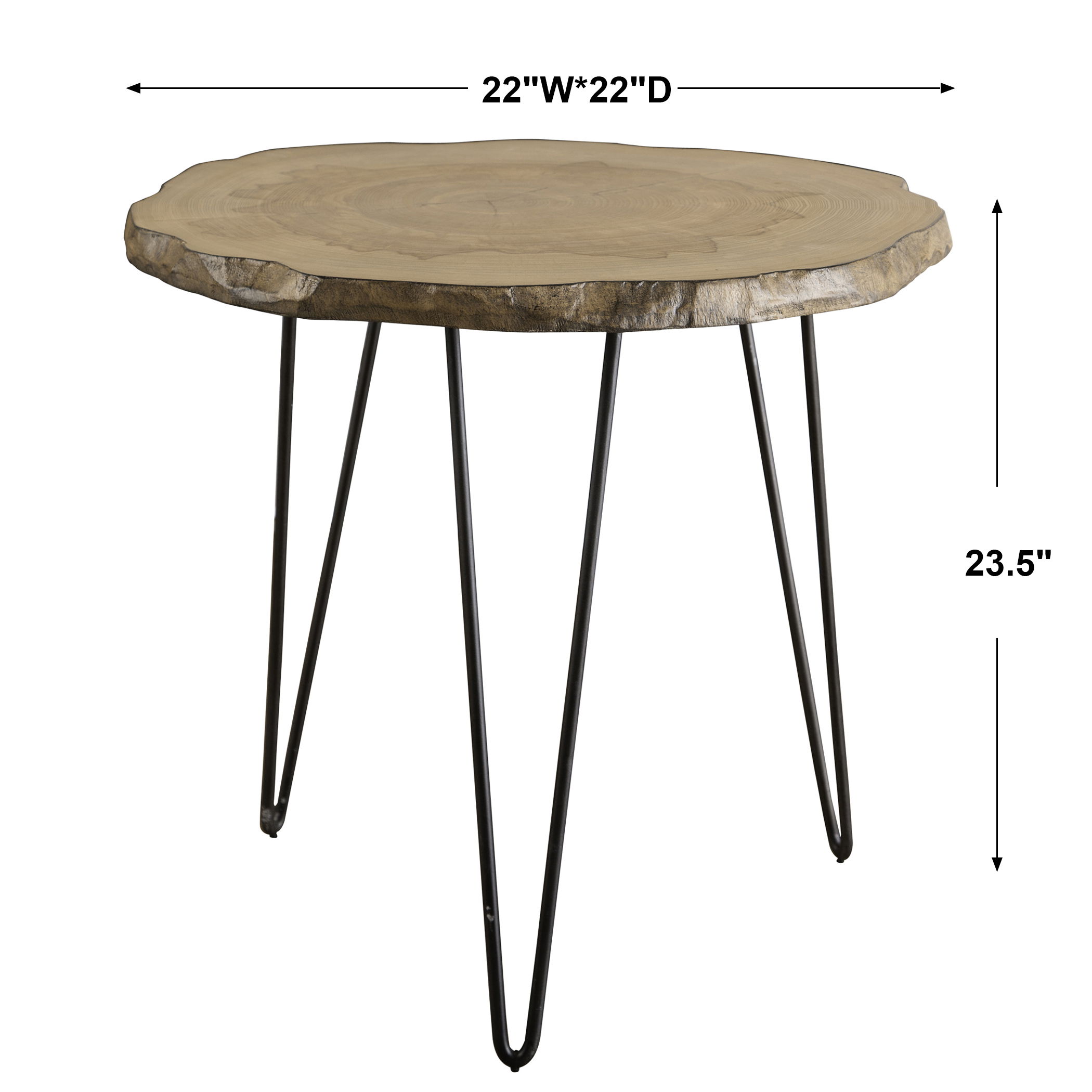 Runay Wood Slab Side Table large image 