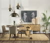 Swordfish 72L x 19W  x 30.25H Two-Tone Brown Wood Cabinet Silver Metal Base 4 Cabinet Door Sideboard thumbnail 1