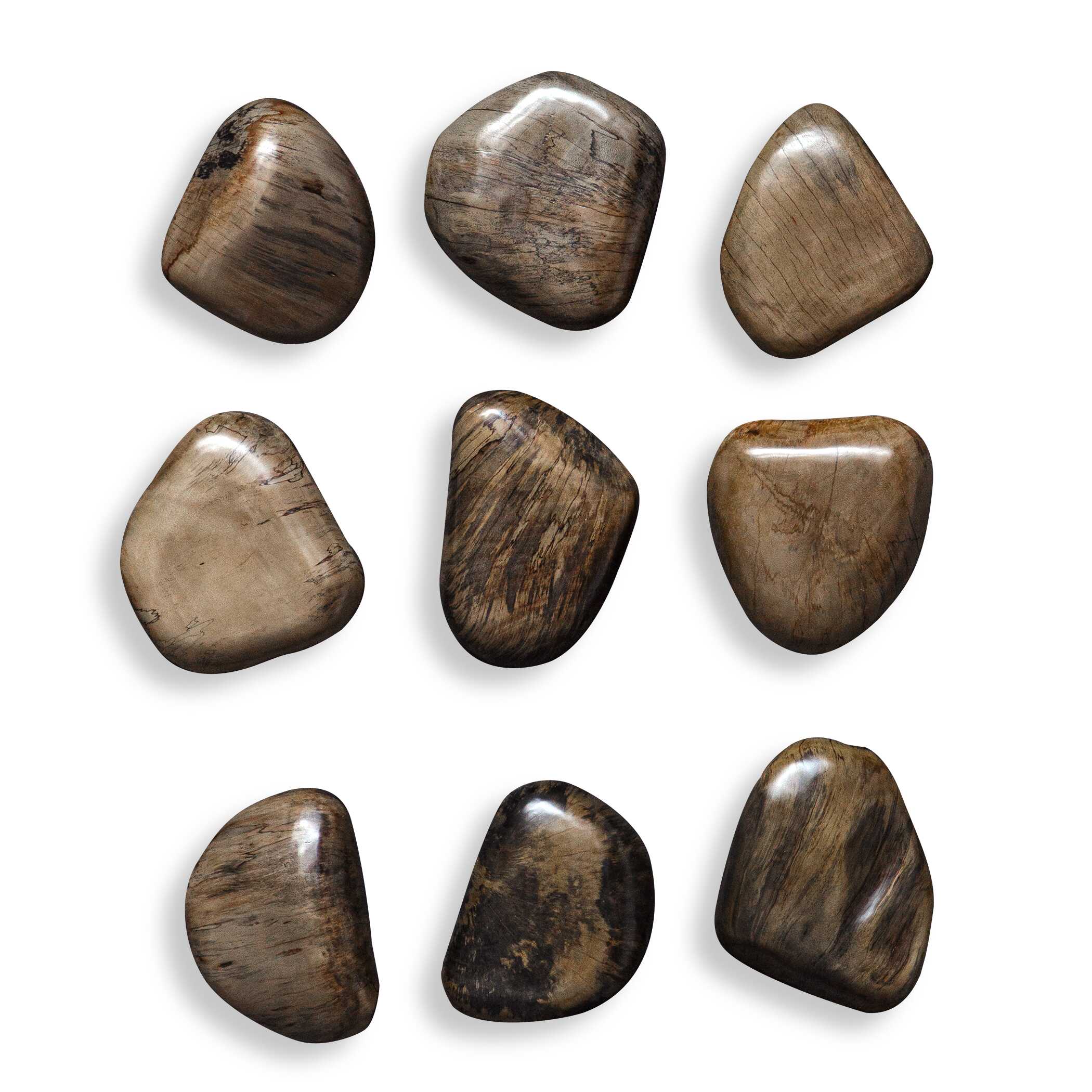 Pebbles Walnut Wood Wall Décor Set/9, Sculptural Wall Art by Uttermost, 6" width x 5" height x 2" depth View 1
