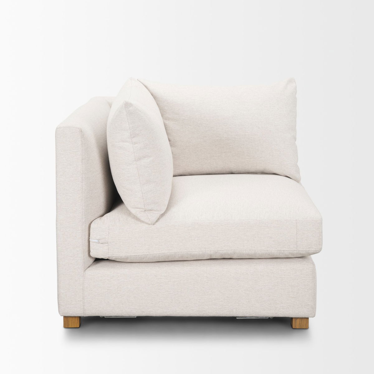 Halston Corner Sectional Piece Oatmeal Performance Fabric, Sectional Sofa by Mercana, 38.5" length x 38.5" width x 30.5" height View 4
