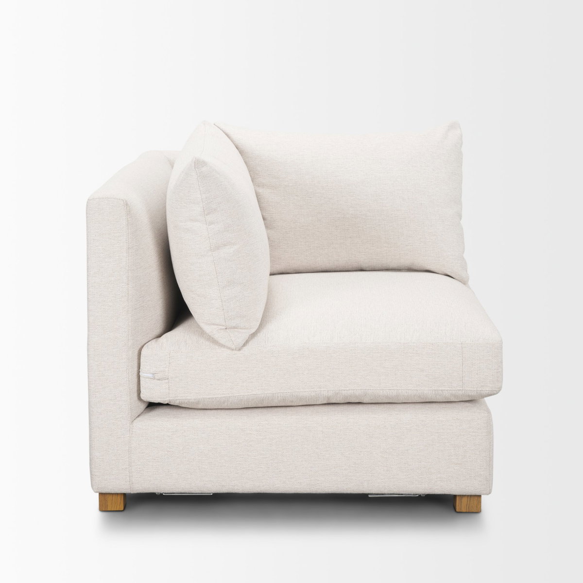 Halston Corner Sectional Piece Oatmeal Performance Fabric, Sectional Sofa by Mercana, 38.5" length x 38.5" width x 30.5" height View 4