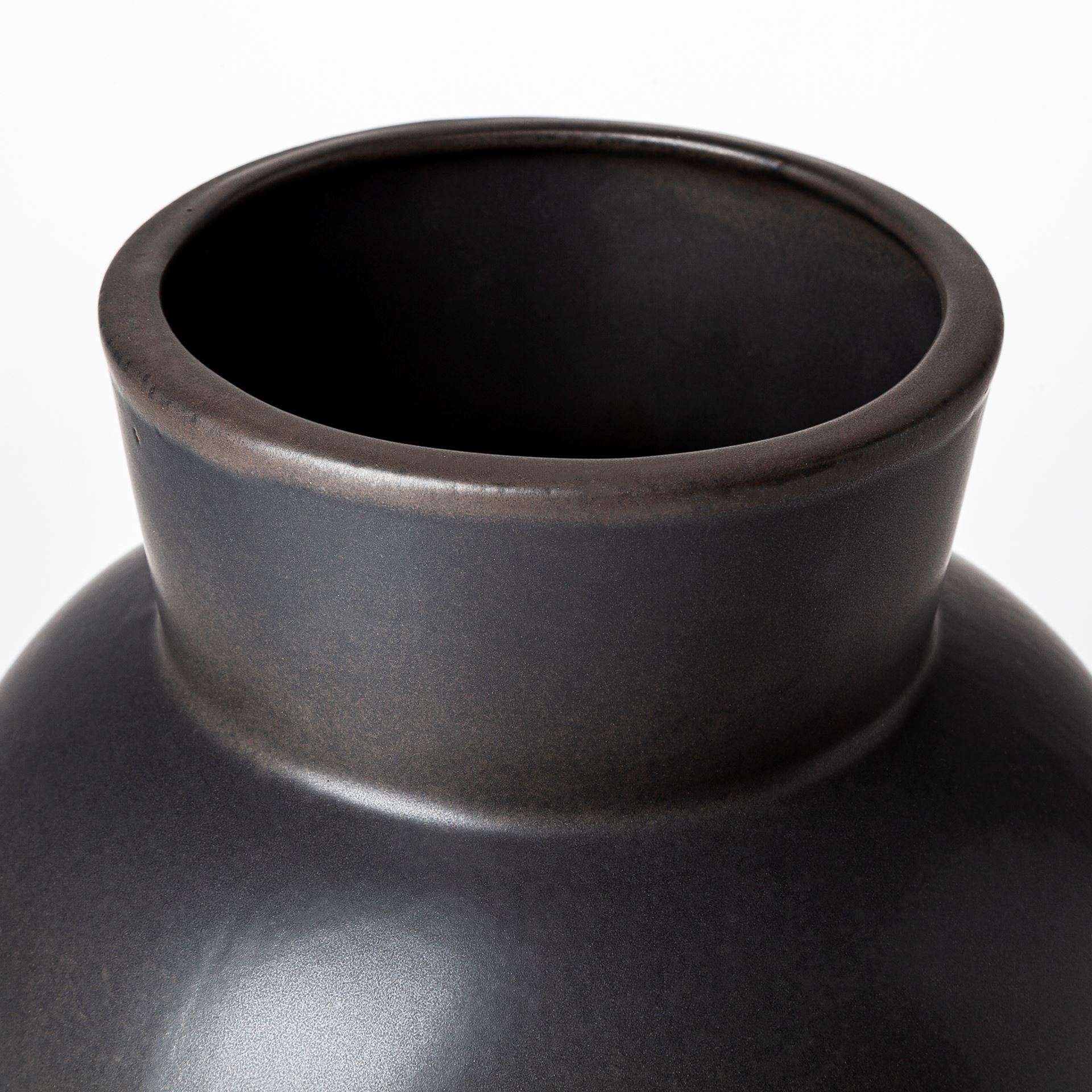 Laforge II Black Ceramic Vase, by Mercana, 7.48" length x 7.48" width x 11.42" height View 7