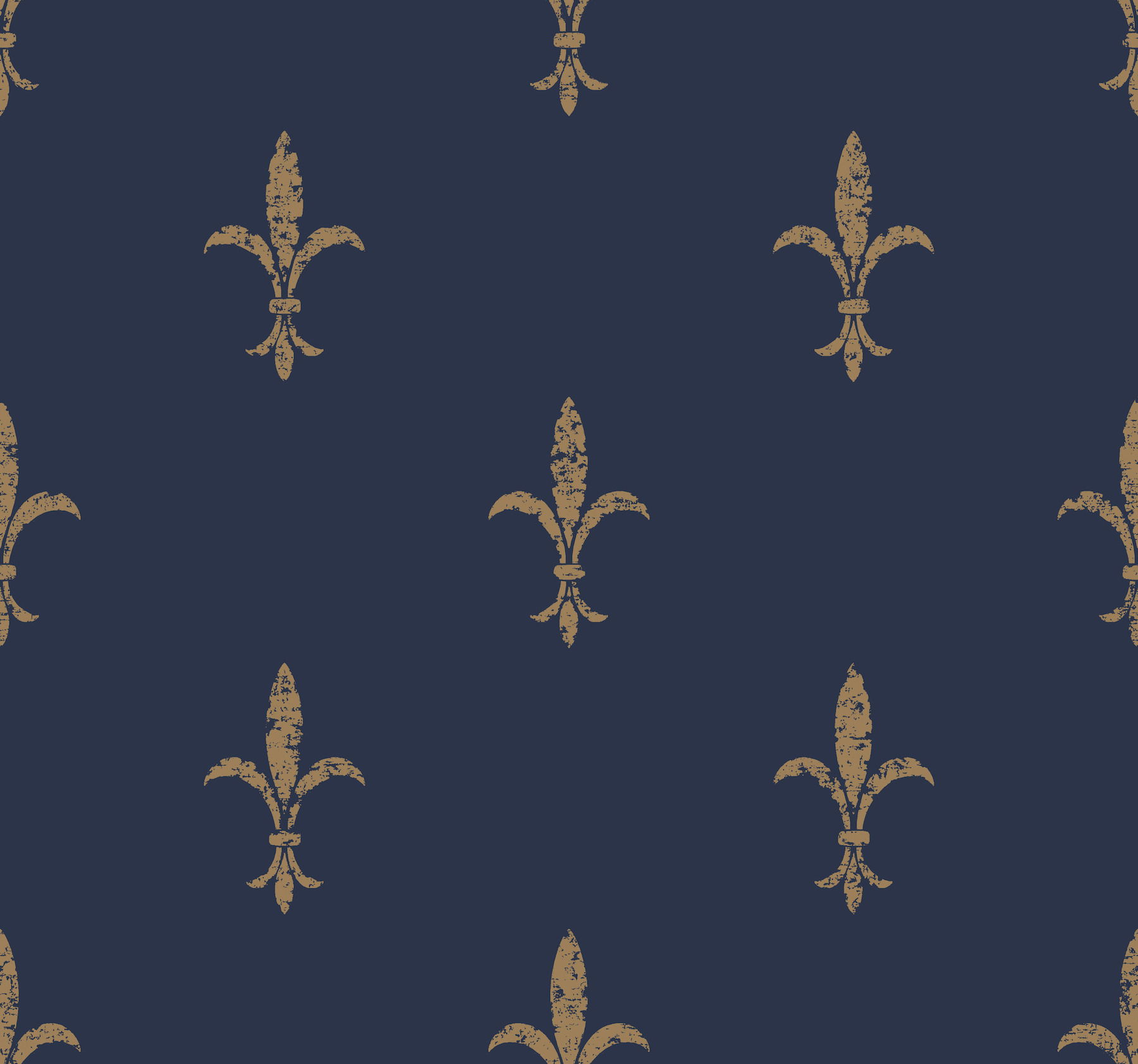 Fleur De Lis Navy & Gold Wallpaper, by York Wall, 27' length x 2'3" width x 0.02" depth View 1