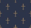 Fleur De Lis Navy & Gold Wallpaper thumbnail 1