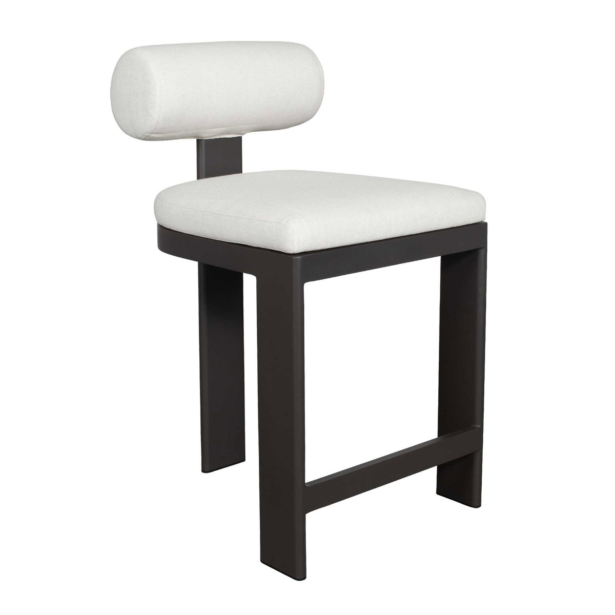 Bolster Back White Outdoor Counter Stool, Outdoor Stool by Uttermost, 1'8" width x 3'2.5" height x 2'2.25" depth View 5