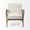Ajax II Cream Fabric with Brown Wooden Frame Accent Chair, by Mercana, 27" length x 28" width x 30.5" height thumbnail 5