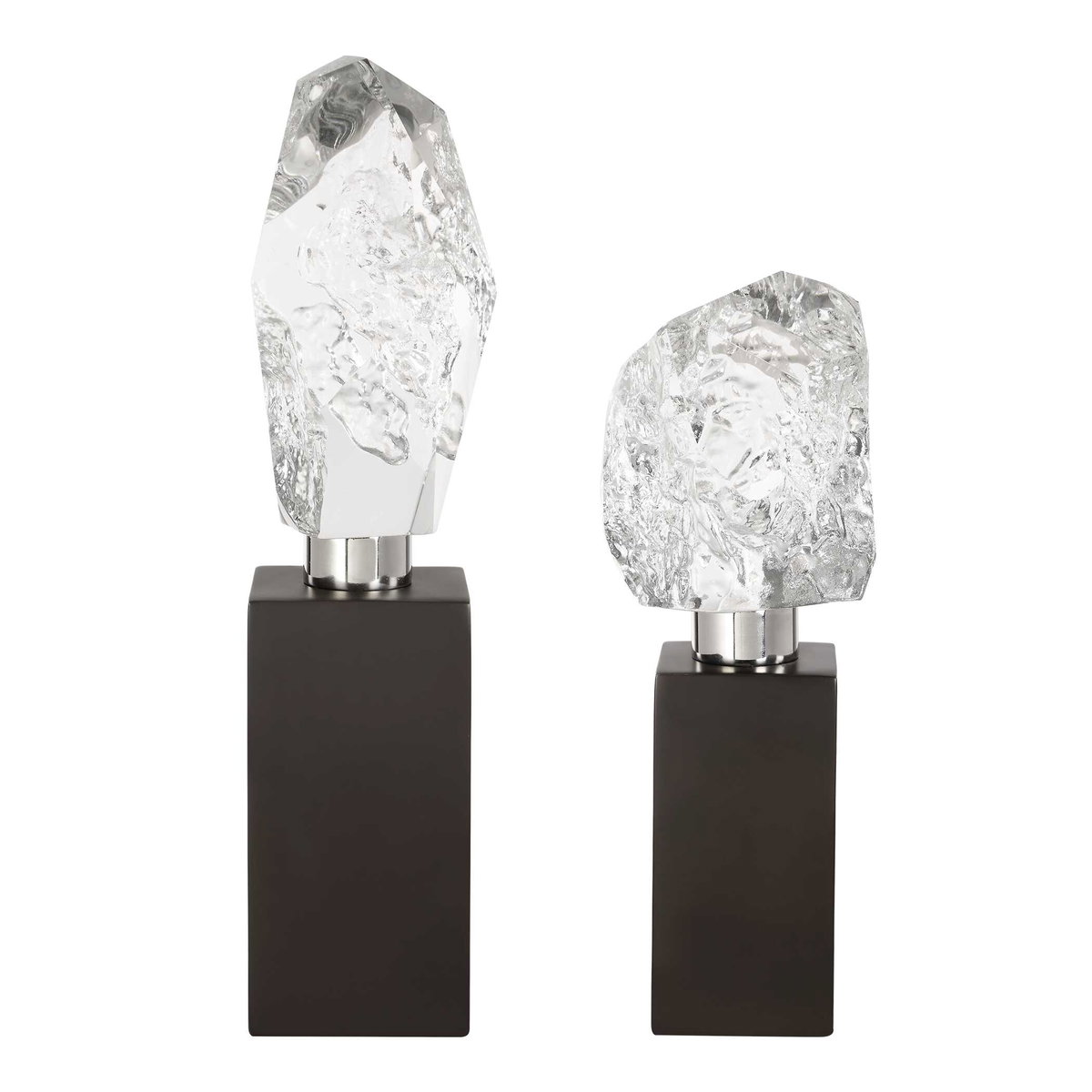 Crystal Peak Sculptures Set/2, Figurines & Statue by Uttermost, 3.5" width x 13" height x 3" depth View 3