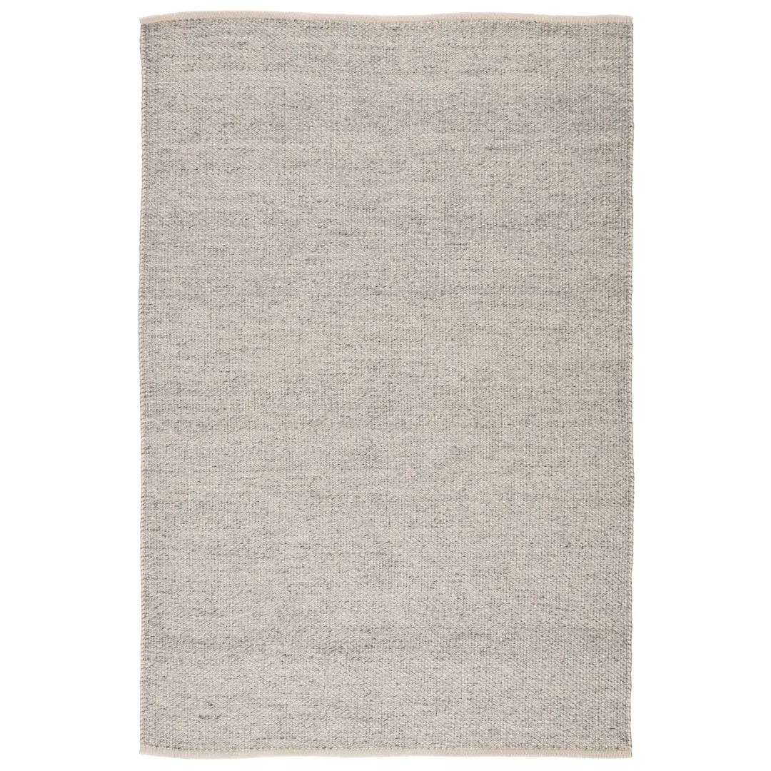 Lamanda Indoor/ Outdoor Solid Light Gray/ Ivory Area Rug large image 