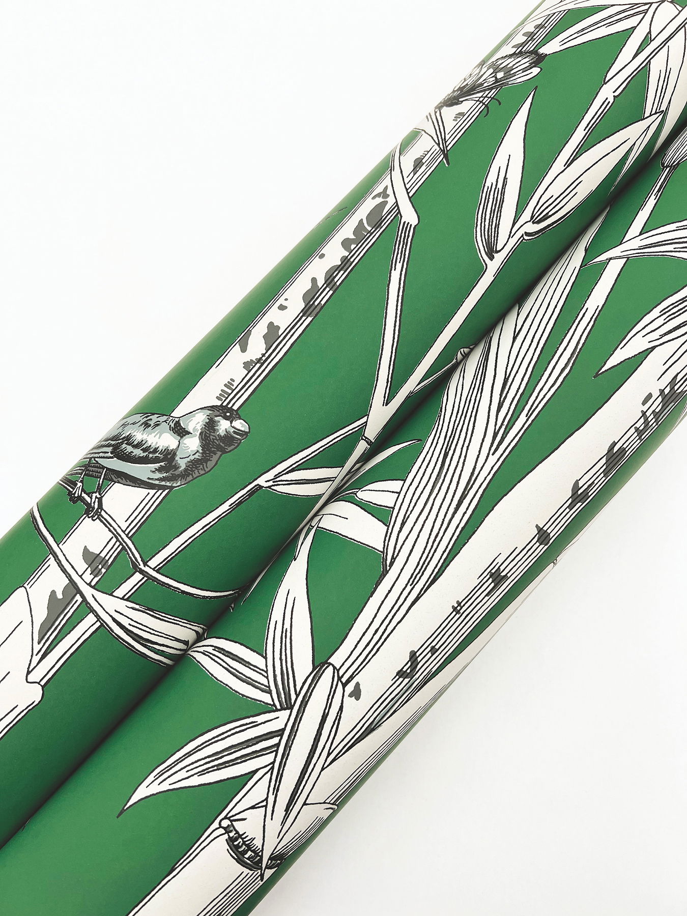 Bambou Toile Green Wallpaper large image 