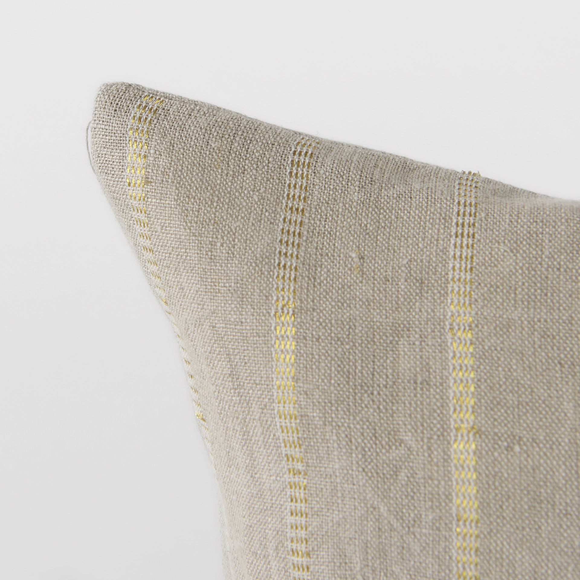 Danika  Beige and Gold Fabric Decorative Pillow Cover large image 