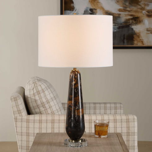 Dames Dark Marble Table Lamp