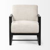 Stamford Light Beige Upholstered Seat with Wood Back, Metal Frame Accent Chair thumbnail 7
