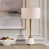 Avola White Marble Table Lamp, by Uttermost, 16" width x 32" height x 16" depth thumbnail 2