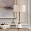Avola White Marble Table Lamp, by Uttermost, 16" width x 32" height x 16" depth thumbnail 2