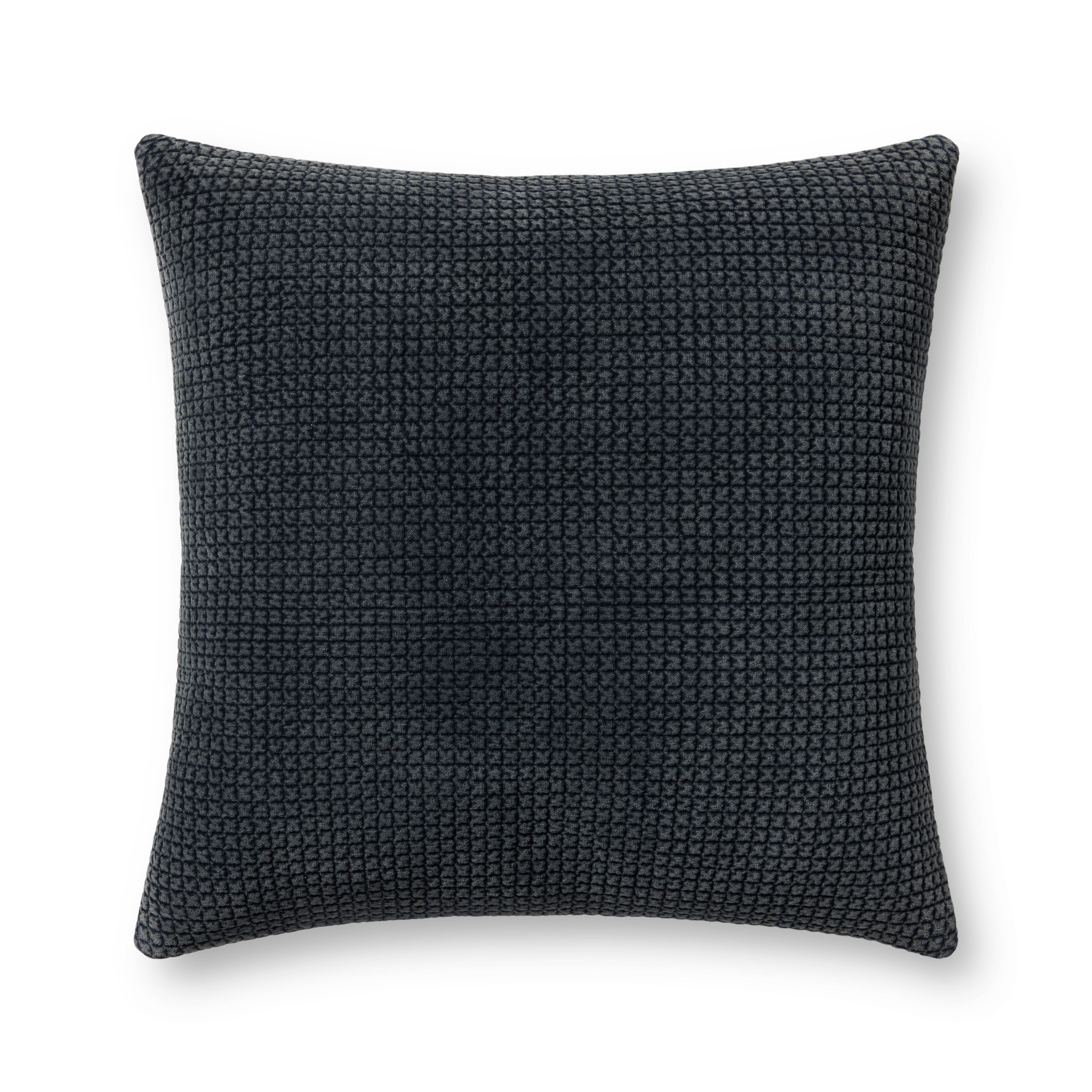Loloi Dark Navy Pillow, Decorative Pillow, 22" length x 22" width