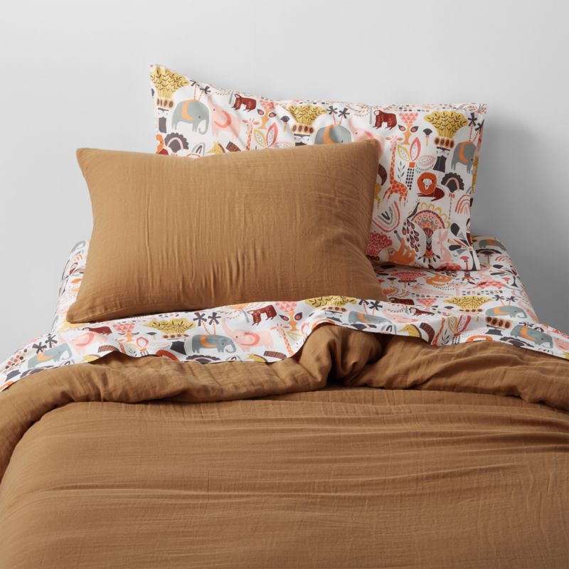 Online Designer Bedroom Supersoft Kids Brulee Brown Gauze Twin Duvet Cover
