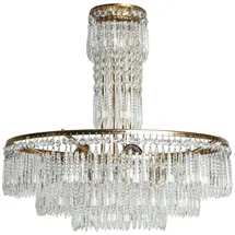 Online Designer Combined Living/Dining French Hand-Cut Crystal and Brass Chandelier
