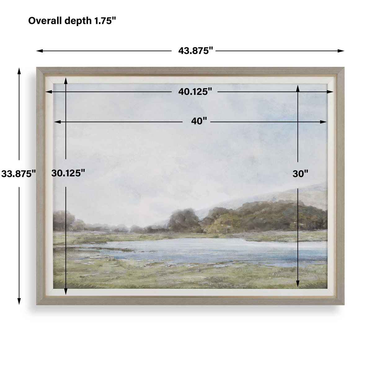 Restful Vista-Awe Landscape Art, by Uttermost, 33.87" width x 43.87" height x 1.75" depth View 3