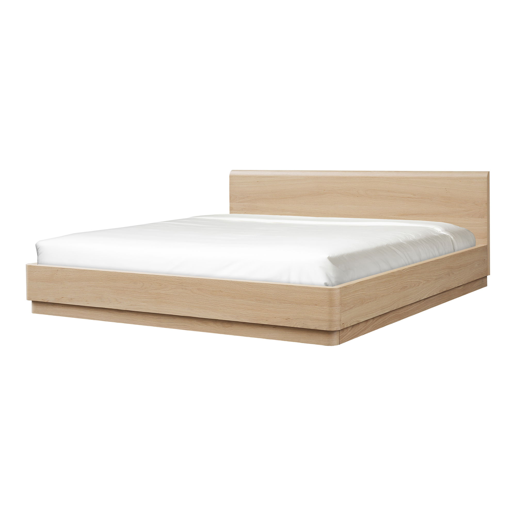 Round Off King Bed Light Oak Brown large image 