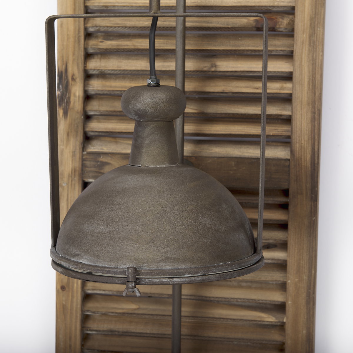 Tiposo 15x53 Brown Wood Slated Body Copper Metal Light Wall Sconce, by Mercana, 15" length x 15" width x 53" height View 5