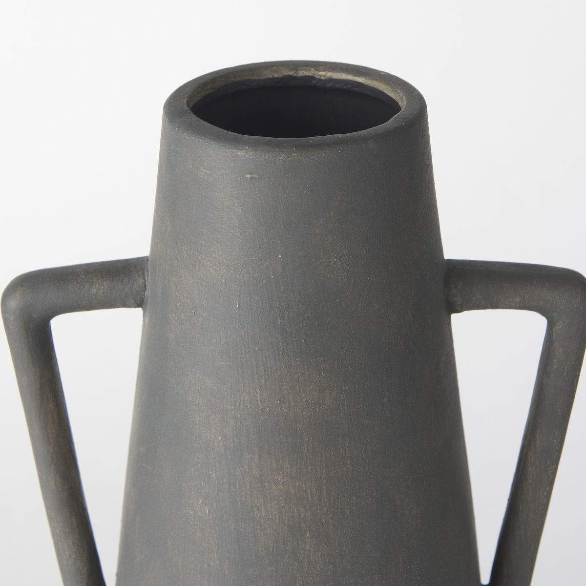 Kilian Tall Matte Brown-Gray Double Ear Vase, by Mercana, 5.91" length x 5.71" width x 16.93" height View 6