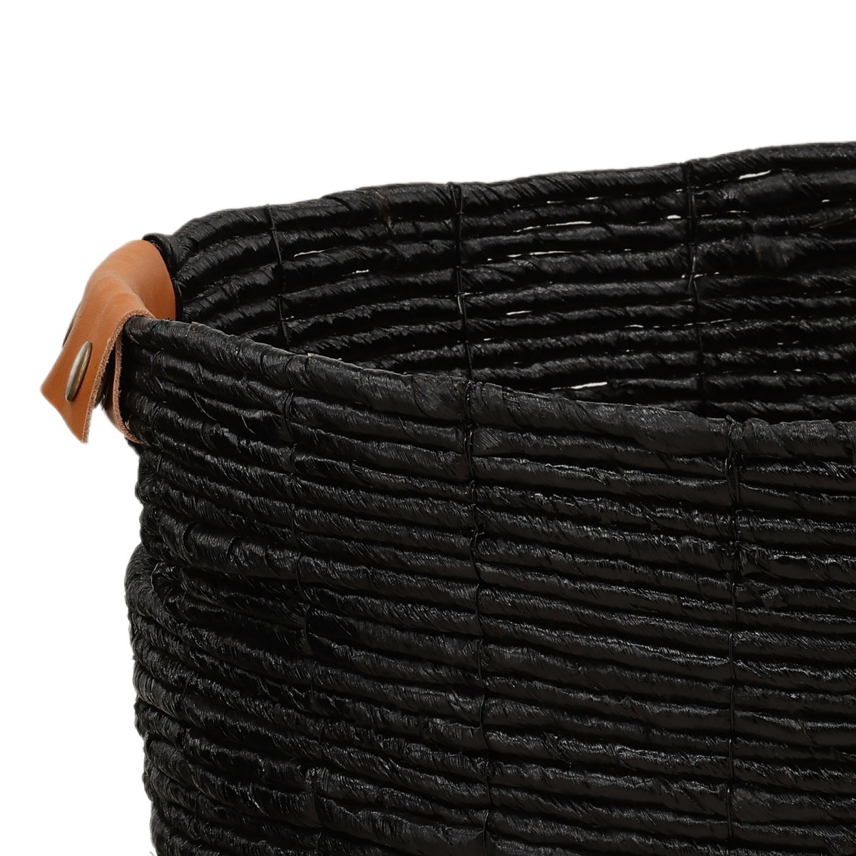 Lorian Basket Set of 3 Black, Bins & Basket by Dovetail, 18.5" width x 12.59" height x 18.5" diameter x 18.5" depth View 2