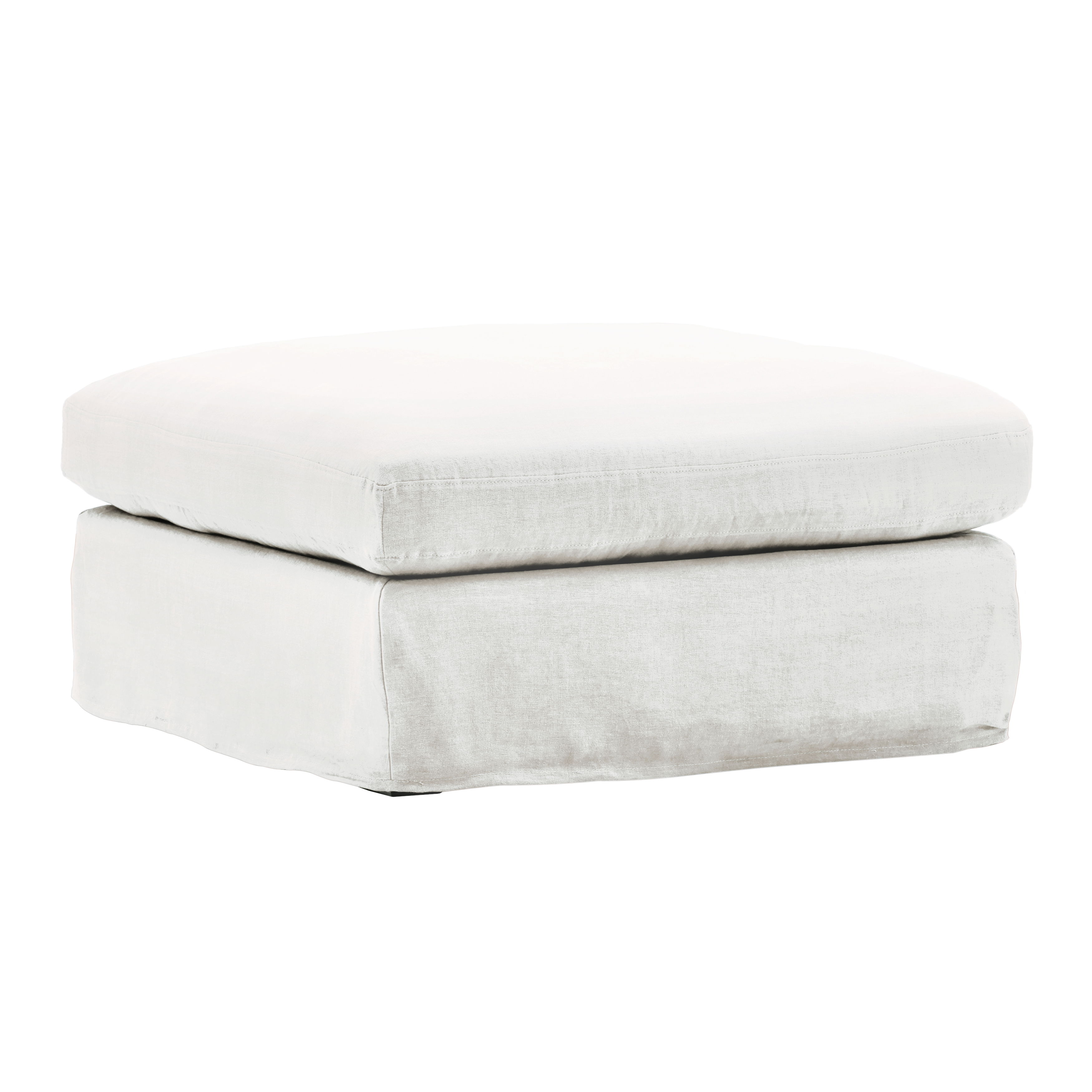 Dixie Ottoman Slipcover White large image 