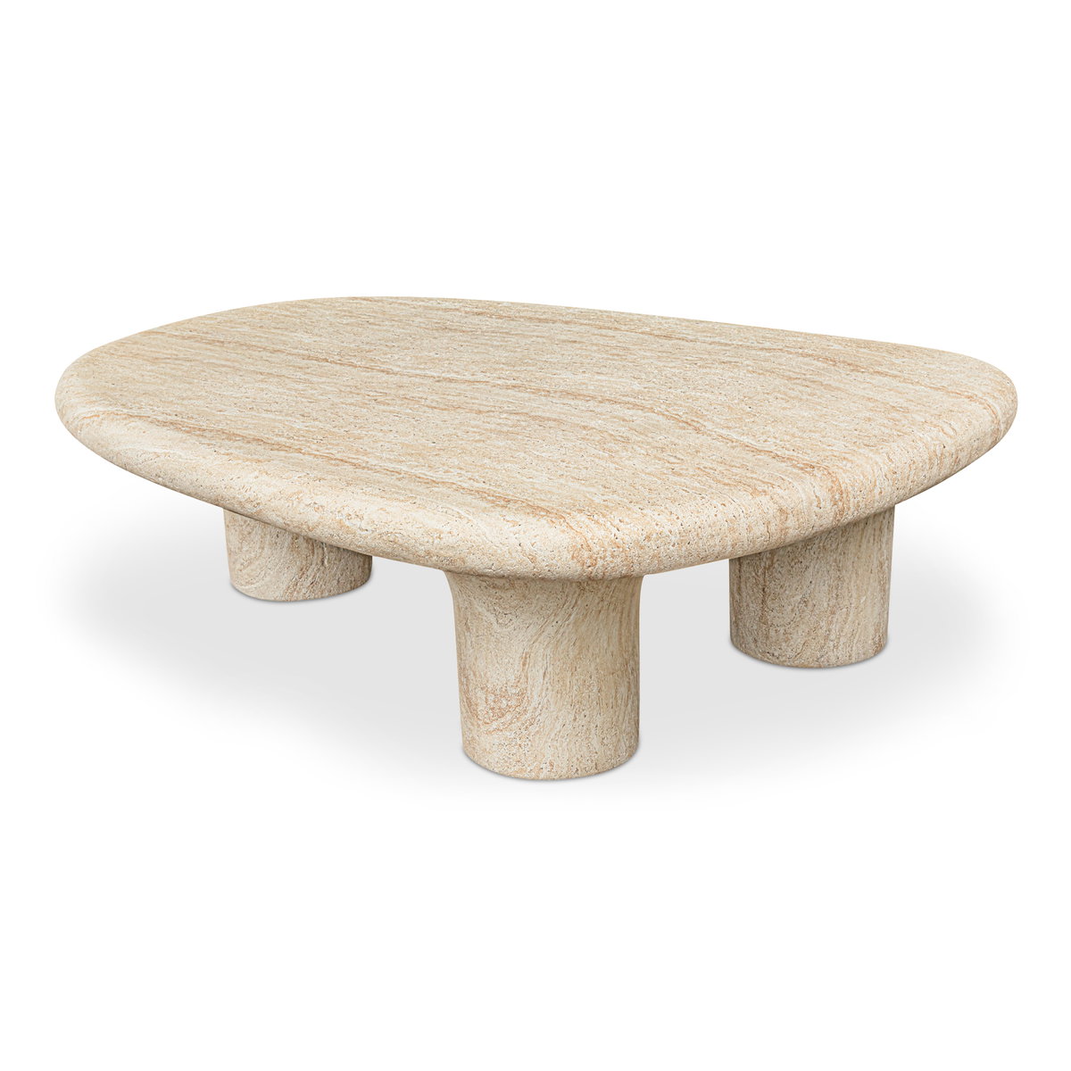 Warby Outdoor Coffee Table Beige, Outdoor Table by Moe's Home, 4'7" width x 1'4" height x 3'6" depth View 1