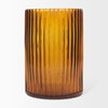 Dawn 8' Ribbed Amber Glass Vase, by Mercana, 5.59" length x 5.59" width x 8.27" height thumbnail 4