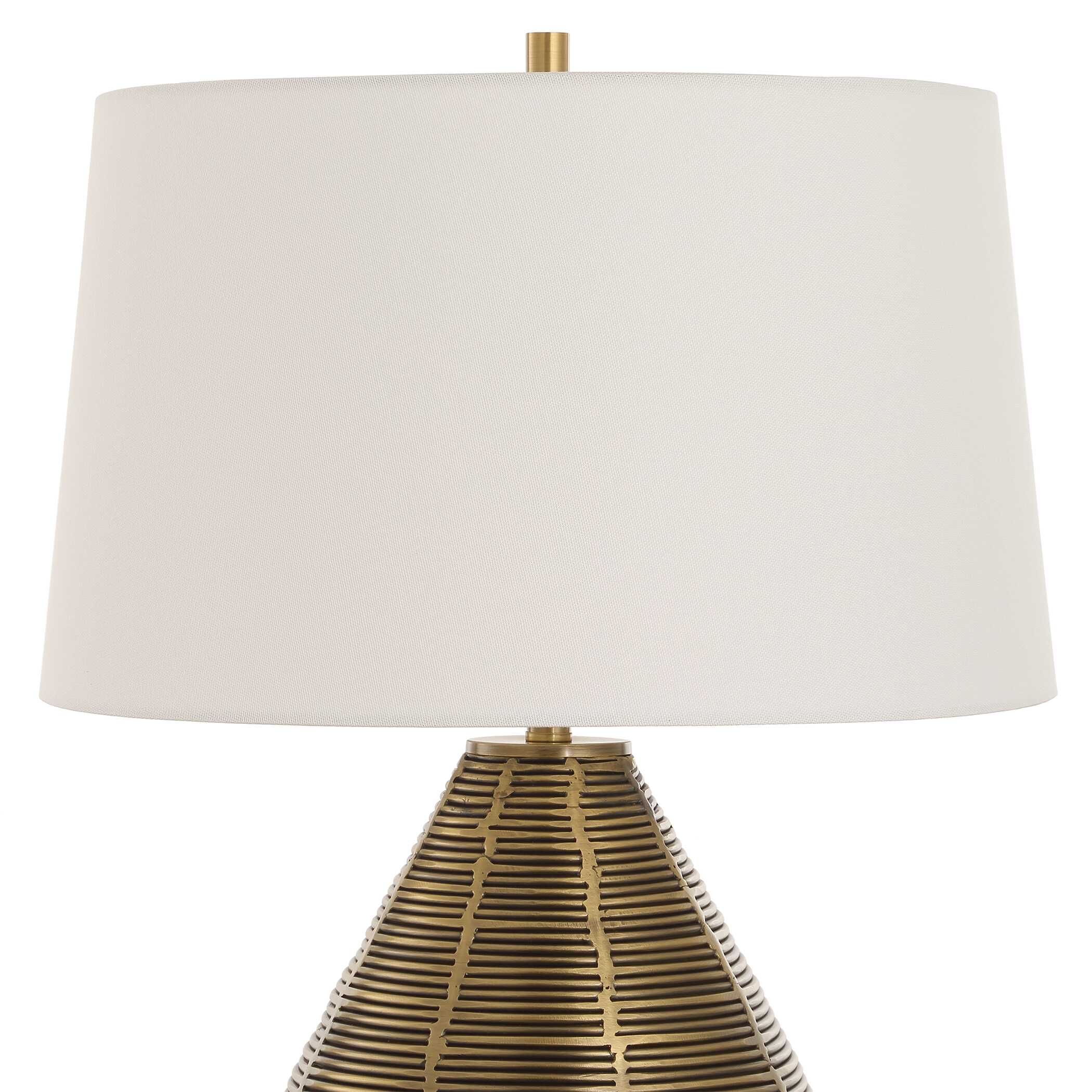 Knowles Brass Table Lamp, by Uttermost, 17" width x 25" height x 17" depth View 6