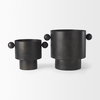 Juno 8.5H Large Black Iron Vase, by Mercana, 11" length x 8" width x 8.5" height thumbnail 13