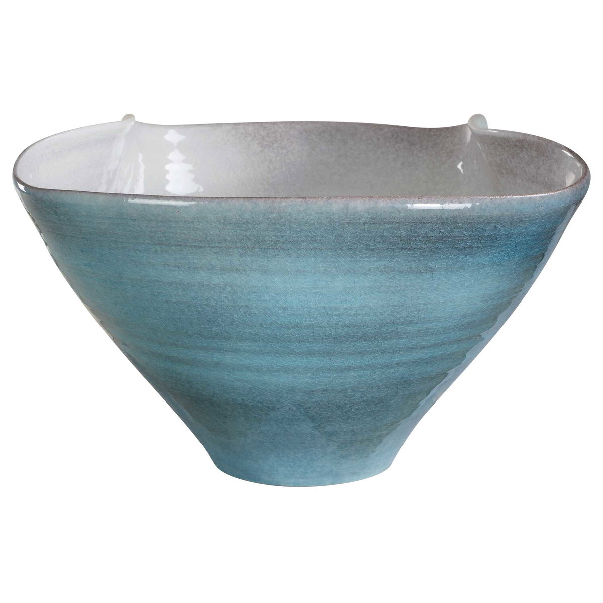 Blue Crest Ceramic Bowl, Decorative Tray by Uttermost, 17" width x 9" height x 13.5" depth View 6