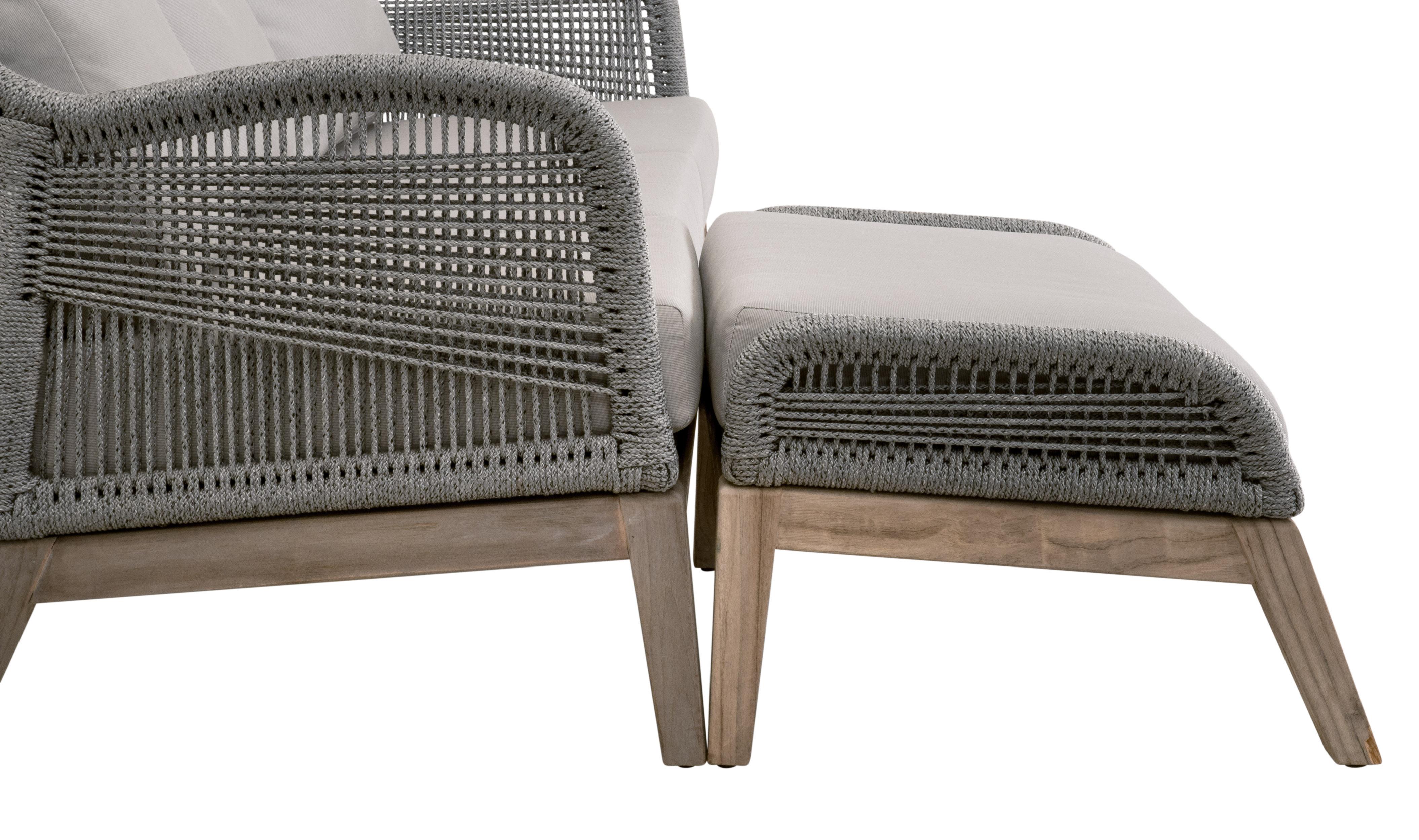 Loom Outdoor Footstool, Ottoman by Essentials for Living, 29" width x 17.75" height x 24" depth View 13